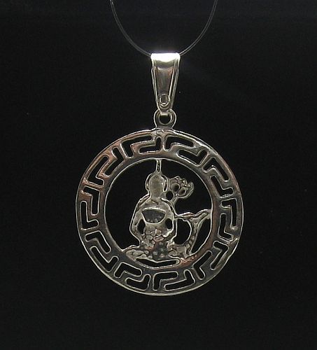 STERLING SILVER PENDANT CHARM ZODIAC SIGN AQUARIUS 925