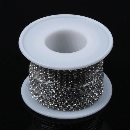 2Mm 3Mm Rouleau Clair Cristal SS6 SS12 10 Mètres Argent Base Vêtements Coutu