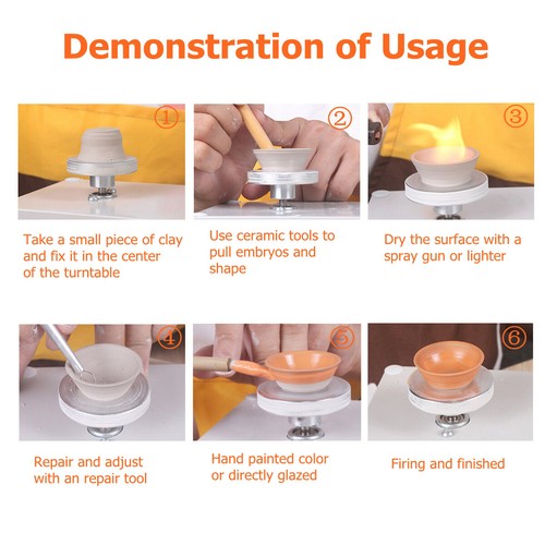 5V USB Mini Electric Pottery Wheel Machine Ceramic Clay Art Craft Work