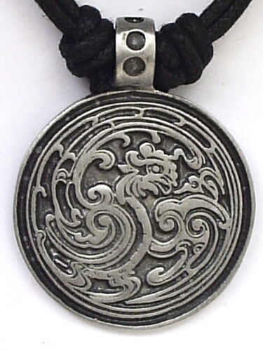 CELTIC KNOT SHIELD DRAGON PEWTER PENDANT MENS BOYS WOMENS NECKLACE P0449