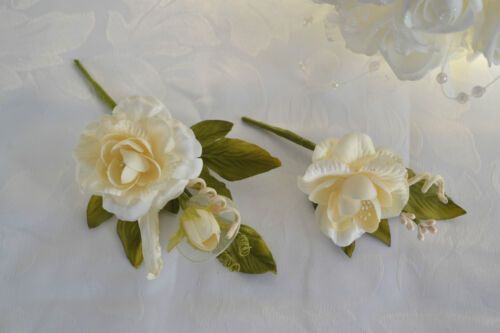 Double Buttonholes for Wedding corsage groom mother of bride best man flowers 