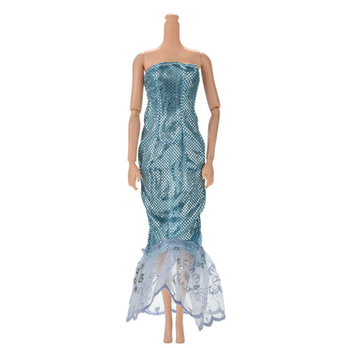1 Pcs Fashion Sequin Sky Blue Mermaid Dress for 11/"  Dolls New   BSCA