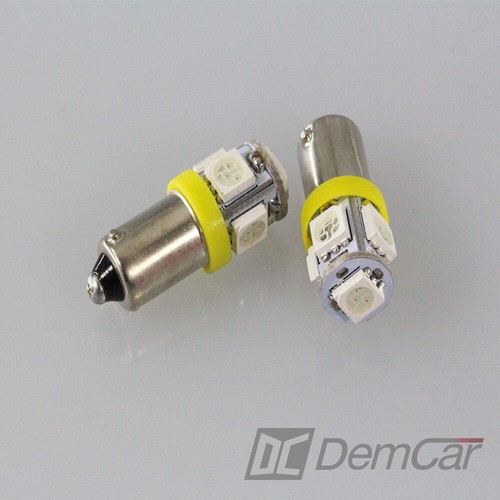 2x LED Lampe 5 x5050 SMD H6W BA9S Farbe Orange