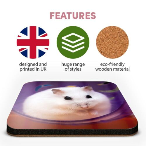 Posavasos cuadrado único-Lindo Hamster Ratón Rata #2120