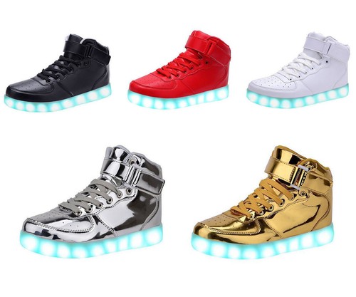 Kids High Tops Garçons Filles DEL Light Up Baskets Lumineuses Baskets sportwear Chaussures