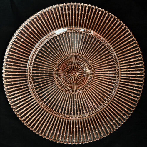Details about  / Glass Charger x8 Plate Weddings Silver Rose Gold 33cm Diameter Event Decor UK