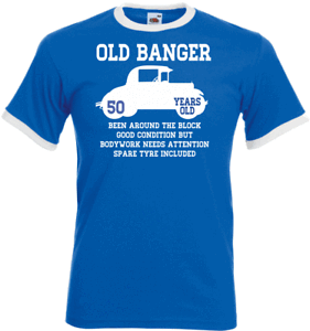 52nd Birthday Gifts Presents Year 1968 Unisex Ringer T-Shirt Old Banger Car
