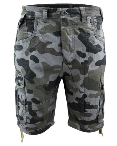 Crosshatch Men/'s Shorts Ryehill Camo Combat Shorts Camouflage Army Bermuda