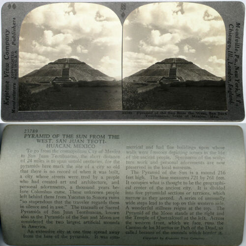 Keystone Stereoview of the Pyramid of the Sun Mexico From 600//1200 Card Set #88