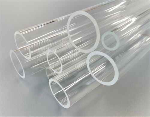 Various Lengths Acrylic Tube Pipe Round Clear 30 to 40mm Diameter 3mm Wall