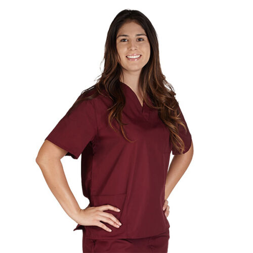 Unisex Men//Women V-Neck Scrub Top Petite Size Medical Hospital Nursing Uniform