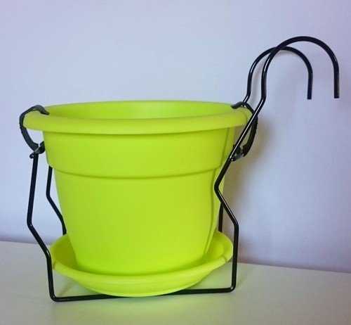 Hängetopf Geländertopf Ø 21cm 2 Farben Set Blumentopf+Unters.+Halterung Aufhäng