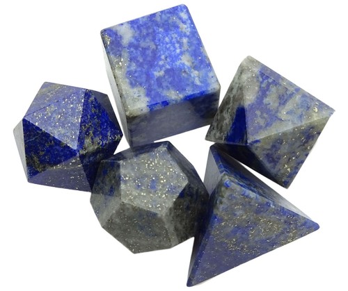 5 Stück Lapiz Lazuli Platonische Solide Heilige Balancing Healing Edelstein