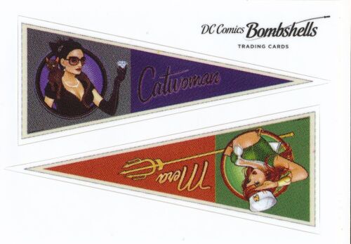 K3 Catwoman//Mera 2017 Cryptozoic DC Comics bombes Pennant Stickers