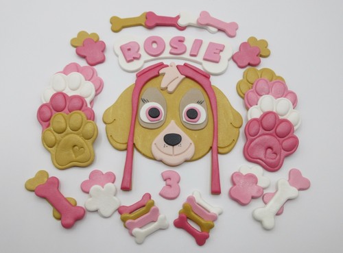 Edible Skye paw patrol personalised fondant Skye. Skye Paw Patrol Cake Topper