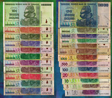 Banknotes 20,000 to 50 Billion *Poor Condition* Lot Zimbabwe Dollars Set of 10