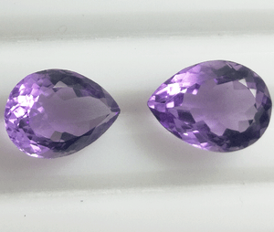 Details about / 14x9mm Natural Pear Shape Violet Amethyst Pair Loose Gemstone For Earring Use