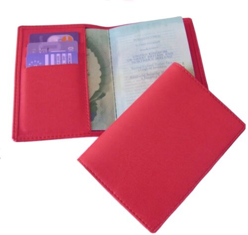 Rouge en cuir synthétique soft touch porte-passeport avec carte de crédit slots-pu56