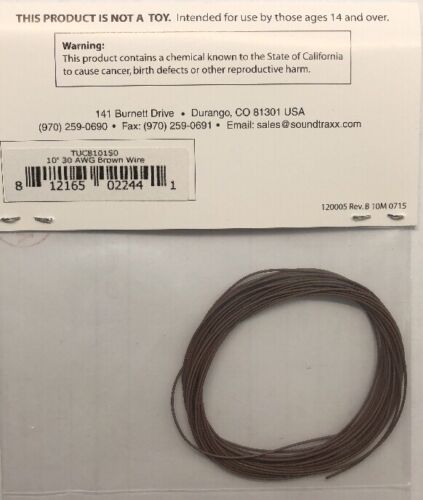 Soundtraxx 810150 10/' BROWN Ultra Flexible Decoder Wire 30 AWG MODELRRSUPPLY