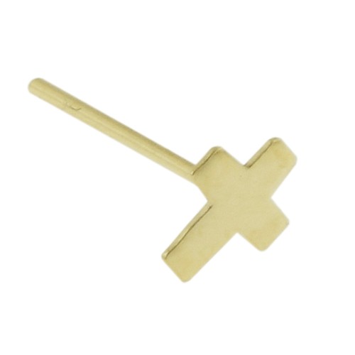 22G 9K Solid Yellow Gold Cross Nose Studs Available in 4 shapes of Nose Studs