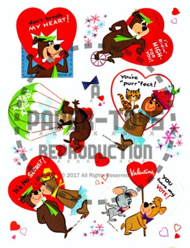 YOGI BEAR VALENTINES PUNCH-OUT BOOK VINTAGE REPRINT 1964 