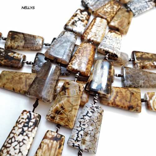 25x35mm Strang Perlen NELLYS Leopardenachat Achat Trapez Nuggets Nuggets ca