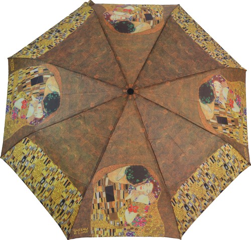 ~THE KISS~ KLIMT MANUAL OPEN STICK UMBRELLA UV PROTECTION NWT by Pealra SPF