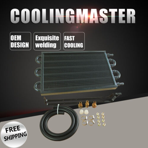 6 Row Aluminum Remote Transmission Oil Cooler Manual-Auto Radiator Converter Kit 