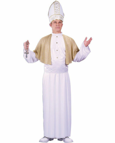 Pontife prêtre catholique Romain Costume-Homme Stag Party Fancy Dress Outfit NEUF