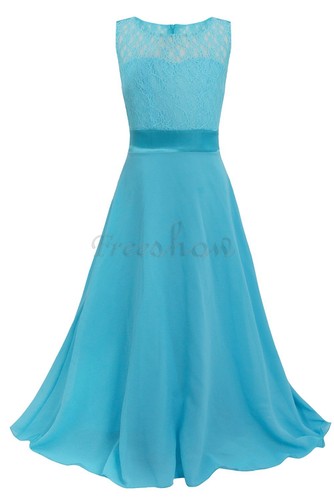 Kids Girls Formal Party Lace Chiffon Tulle Dresses Bridesmaid Wedding Ball Gown
