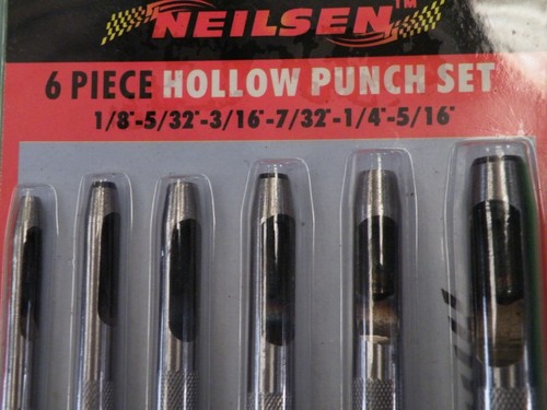6 pc Hollow Punch Set making Gasket Washer in many materials 1//8/"-5//16/" 1538 322