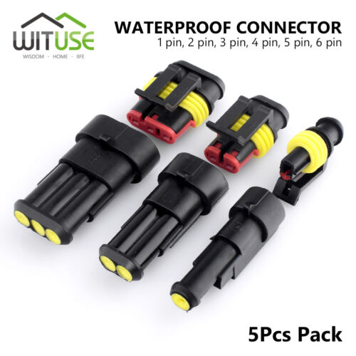 2//3//5//6 Pins Quad Bike Waterproof Electrical Cable Connector Terminals 5Pcs 34E