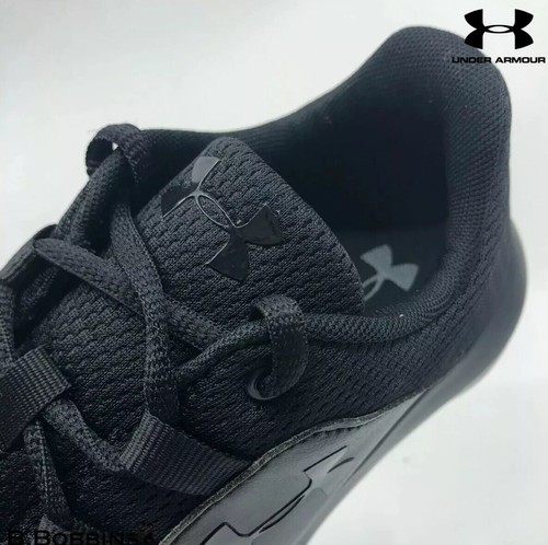 New Boxed Under Armour Mojo Black Trainers Junior School Boys Girls Ladies
