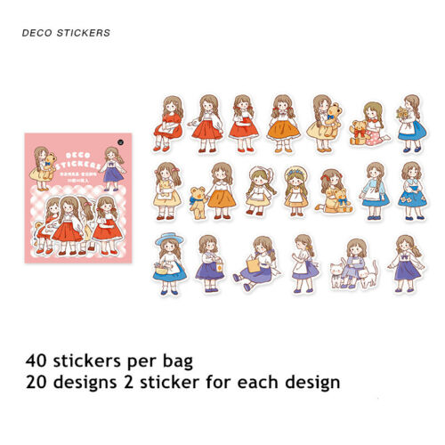 1 Pack Cute Anime Girl Boy Paper Stickers Journal Scrapbooking Decorative Crafts 