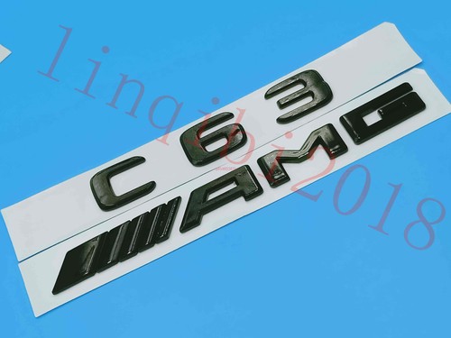 2018 Flat Gloss Black /" C63 AMG /" Trunk Embl Badge Sticker for Mercedes Benz C63