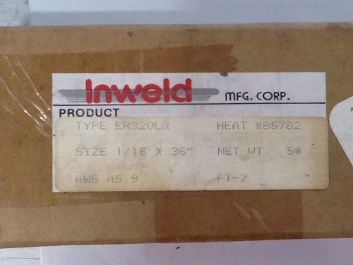 Inweld 320 LR Stainless Steel Tig//Welding Rods NOS