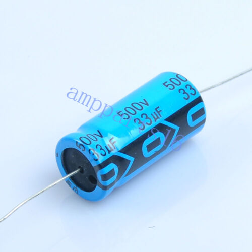 10pcs Axial Electrolytic Capacitor 33uf 500V Audio fr Tube Amplifier DIY 18X41mm