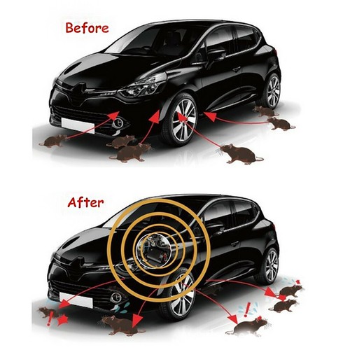 Ultrasonic Mouse Repeller Car Vehicle Rat Rodent Pest Animal Deterrent 12V