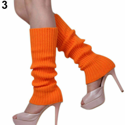 Women Girls Winter Warm Knit Crochet High Knee Leg Warmers Leggings Boot Socks