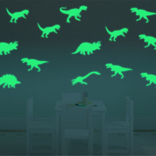 9x Glow in the Dark Luminous Dinosaurs Stickers Kids Room Wall Art DecoratioN/_J0