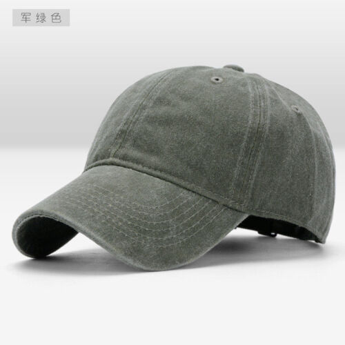 Men Plain Washed Cap Style Cotton Adjustable Baseball Cap Blank Solid Hat