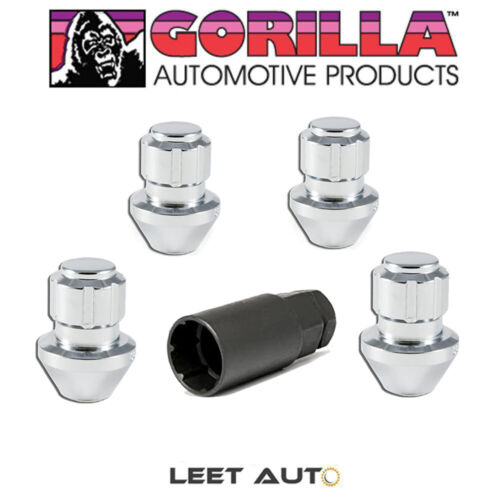14mm x 1.50,Factory Style Bulge Acorn,Chrome 14x1.5 96641DX Gorilla Wheel Locks 