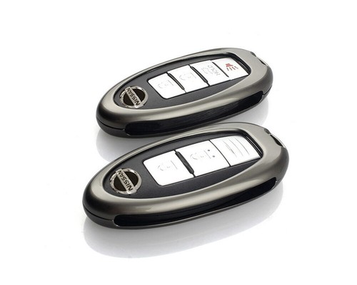 Gun Metal Grey Alloy Metal Key Fob Cover Case For Nissan Infiniti 2//3//4//5 Button