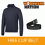 Snickers 2818 ½ Zip Work Sweatshirt FREE CLIP BELT NAVY BLUE