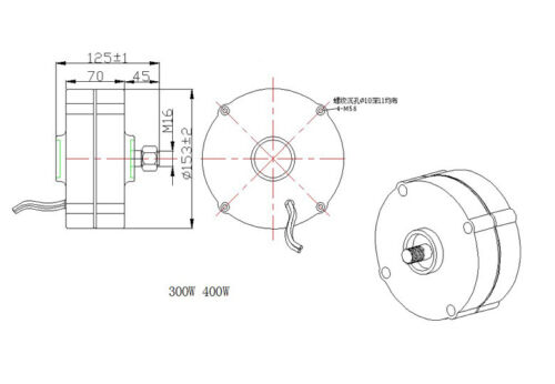 12V//24V aimant permanent Générateur AC Alternateur pour eolienne 100-400 W