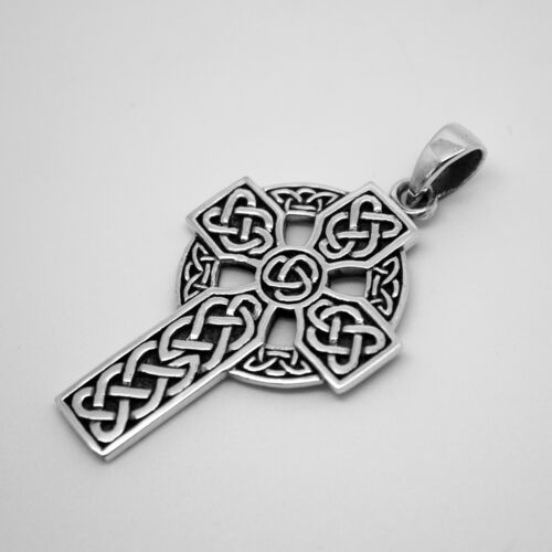 925 solid Sterling Silver New Large Celtic Cross pendant 