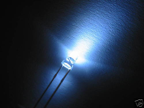 3mm 20 Stück LED Weiß Ultrahelle Leds 20000mcd 3.2-3.8v 