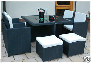 8 Seater + Table Rattan Garden Furniture Set 