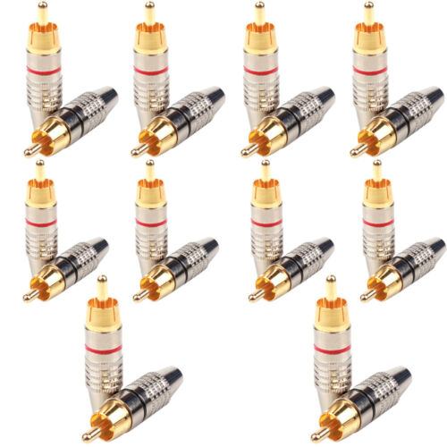 MD11 RCA Male Plug Solder Free Gold Audio Video Adapter Connector Wholesale Lot
