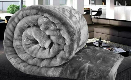 New Super Soft  Faux Fur Roll Mink Blanket Sofa Bed Throw Double & King Size Uk 